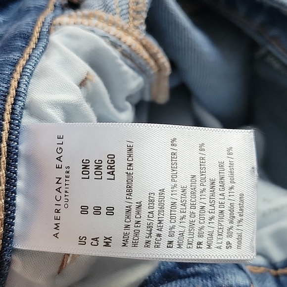 American Eagle high rise medium wash mom jean women's size 00 - Picture 7 of 7